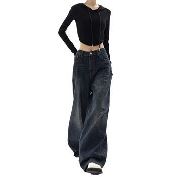 Y2K Vintage Ψηλόμεση Harajuku Loose Jeans Παντελόνι Κορεατικής μόδας Γυναικεία Grunge Φαρδύ πόδι Παντελόνι Τζιν Γυναικεία Ρούχα