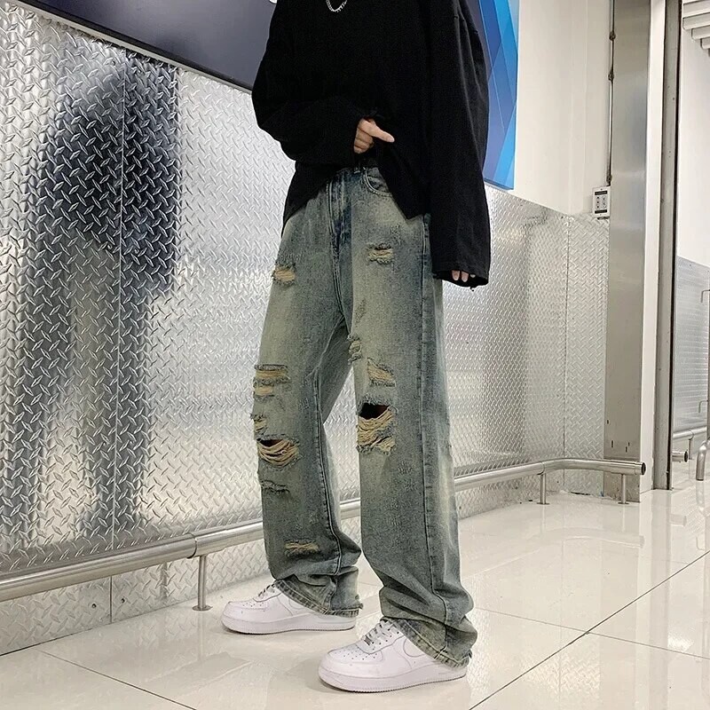 Vasaras ielas stila retro plats gadījuma raksturs, taisnas kājstarpes garās bikses vīriešiem sievietēm, atpūtai, kokvilnas materiāls, moderns, šaurs piegriezums