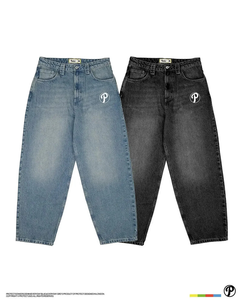 Protejează îmbrăcămintea de stradă, blugi hip hop Y2K, pantaloni pentru bărbați, Harajuku, broderii cu litere, blugi largi, blugi vintage, pantaloni lați cu talie înaltă