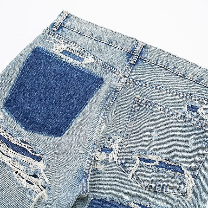 Laxsesu 2024 új női farmer vintage mosott bő cipzáras egyenes farmer nadrág tömör utcai viselet, magas derekú, széles szárú farmernadrág