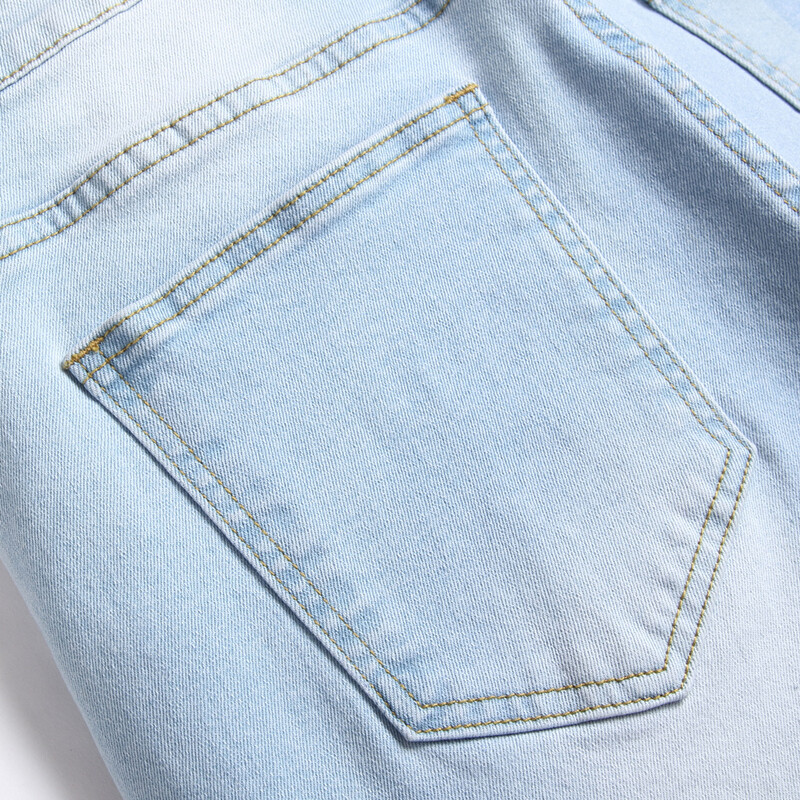 Plus Size 5XL 6XL Bărbați Jeans drepți Pantaloni rupti, stilați, stil stradă, stretch, subțiri, pantaloni din denim cu găuri