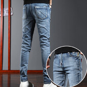 Új koreai farmer farmer karcsú divatos hétköznapi elasztikus férfi hosszú nadrág farmer férfi kis láb Trendi kiváló minőségű márka Dropship