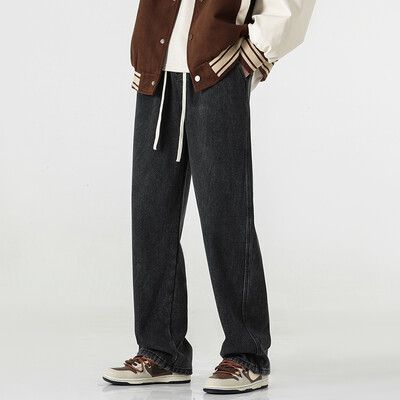 2024, pentru bărbați, toamnă iarnă, plus blugi casual din catifea, pantaloni de denim cu talie elastică pentru bărbați, pantaloni drepți, caldi, F532