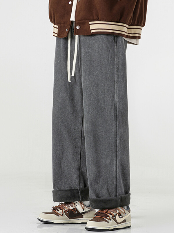 2024, pentru bărbați, toamnă iarnă, plus blugi casual din catifea, pantaloni de denim cu talie elastică pentru bărbați, pantaloni drepți, caldi, F532