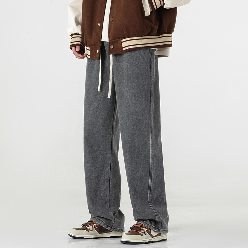 2024, pentru bărbați, toamnă iarnă, plus blugi casual din catifea, pantaloni de denim cu talie elastică pentru bărbați, pantaloni drepți, caldi, F532