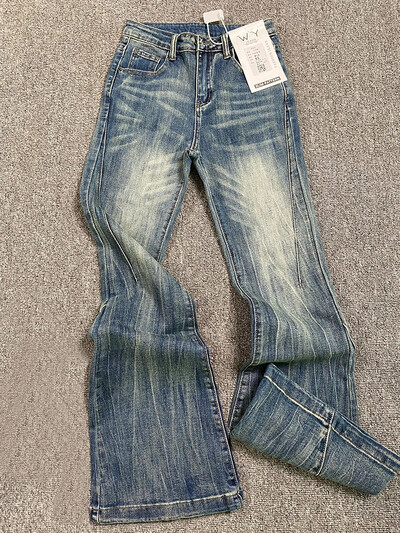 Női kék farmer Vintage koreai táskás cowboy nadrág Harajuku széles farmer nadrág 90-es évek Esztétikus Y2k 2000-es évek Szemetes Emo ruhák 2023