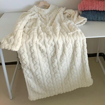 Νυχτικό Coral Velvet Ζεστό χειμωνιάτικο Νυχτικό Cozy Coral Fleece Νυχτικό με τσέπες Στριφτή Υφή για Γυναικεία Ζεστό χειμώνα