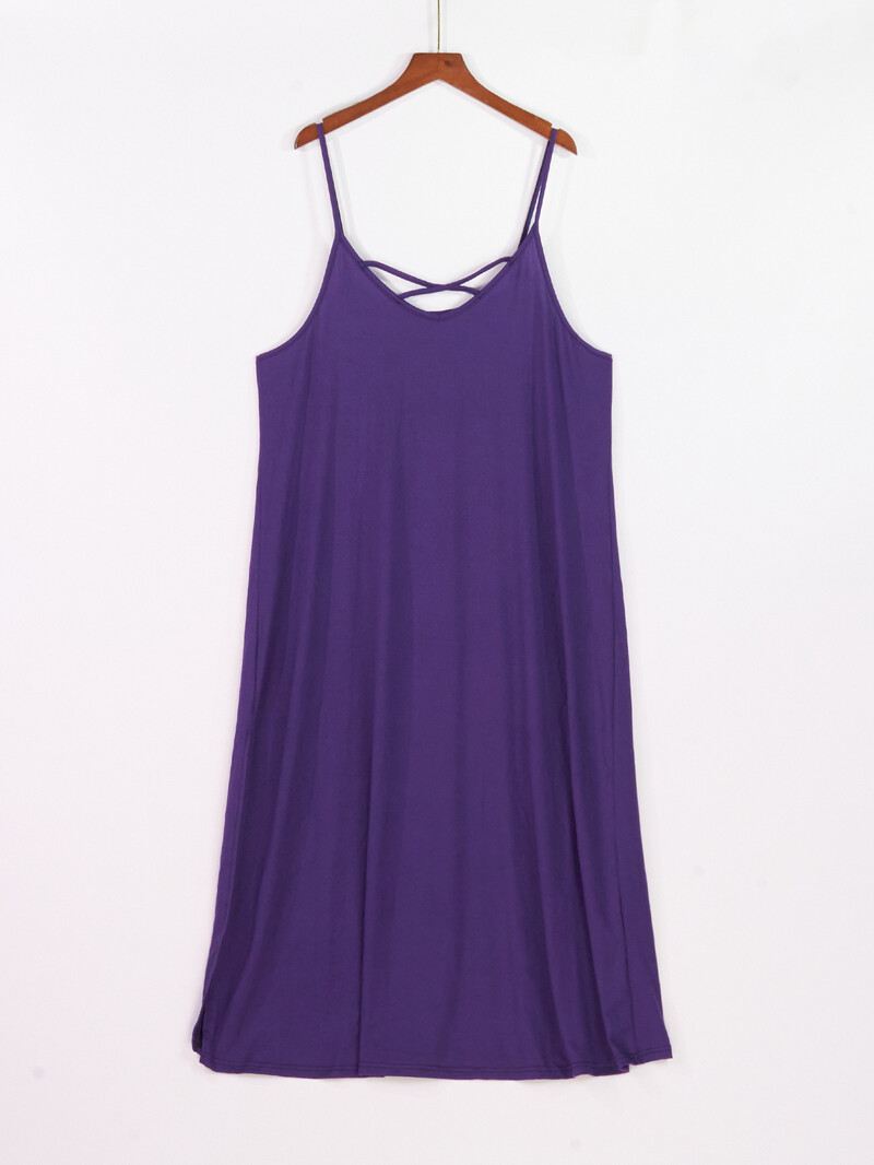 Didelio dydžio moteriška pižama seksuali violetinė petnešėlė ilga pižama suknelė namams