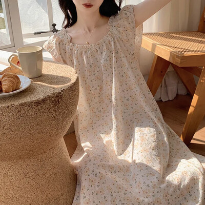 2024 m. Vasaros Nauji Austi Trench Žakardiniai Mieli laisvalaikio miegui rūbai Moteriški Japoniško stiliaus Sweet Wind Naktiniai marškinėliai