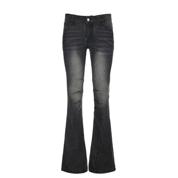 Rockmore Vintage Skinny Flare Jeans Παντελόνι Low Rise y2k Αισθητική μόδα Streetwear Τζιν παντελόνι γυναικείο Boot Cut Παντελόνι Grunge