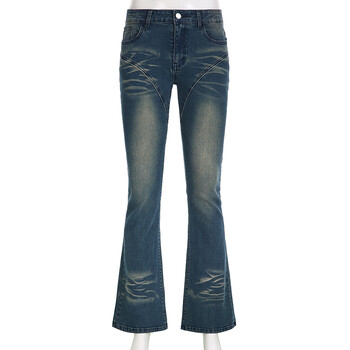 Rockmore Vintage Flare Jeans Χαμηλό ψηλό Γυναικείο Σέξι Fashion Washed Jean παντελόνι cyber Y2K Grunge Fairycore Τζιν παντελόνι Κορεάτικο 2023