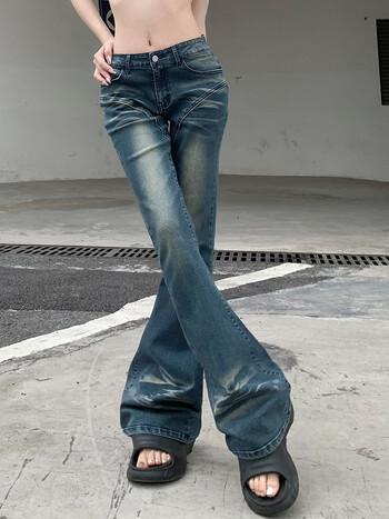 Rockmore Vintage Flare Jeans Χαμηλό ψηλό Γυναικείο Σέξι Fashion Washed Jean παντελόνι cyber Y2K Grunge Fairycore Τζιν παντελόνι Κορεάτικο 2023