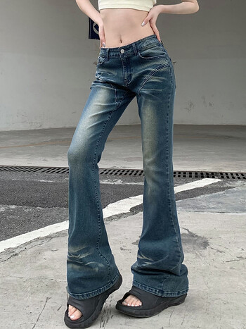 Rockmore Vintage Flare Jeans Χαμηλό ψηλό Γυναικείο Σέξι Fashion Washed Jean παντελόνι cyber Y2K Grunge Fairycore Τζιν παντελόνι Κορεάτικο 2023