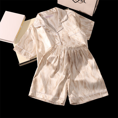 Komplet dvodijelnih pidžama s printom trešanja Ljetna pidžama s umjetnim mrljama Modna kućna odjeća Ženske ležerne kratke hlače i gornji dio pidžame