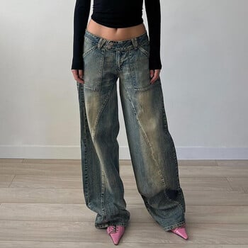 CIBBAR Baggy y2k Distressed Jeans 90s Streetwear Low Rise Vintage Loose Denim Παντελόνι Patchwork Mom Jeans Φθινοπωρινά ρούχα Harajuku