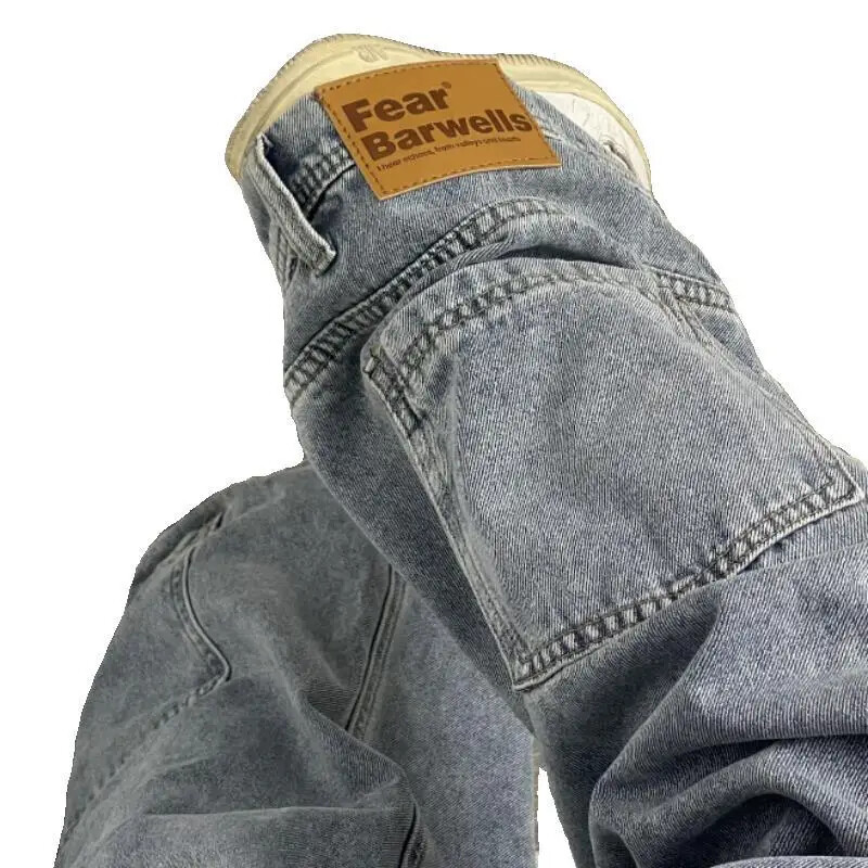 Hanbao americké štýlové nohavice pre mužov a ženy, vintage obojstranné džínsy, párové nohavice, streetwear móda