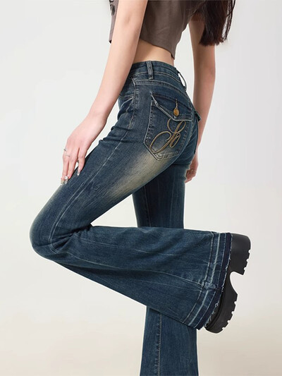Dámske modré džínsy s rozšíreným strihom Y2k, vrecovité, Harajuku, streetwear, estetické džínsové nohavice, nadrozmerné vintage oblečenie z roku 2000, trashy oblečenie