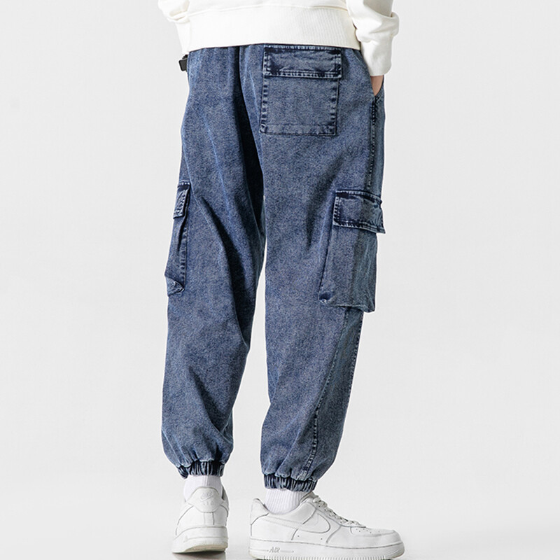 Dizajnové veľké pánske džínsy, veľké veľkosti, voľné, nadrozmerné, M-7XL, 8XL, jarné a jesenné, členkové, ležérne, vysoko kvalitné džínsové pánske nohavice