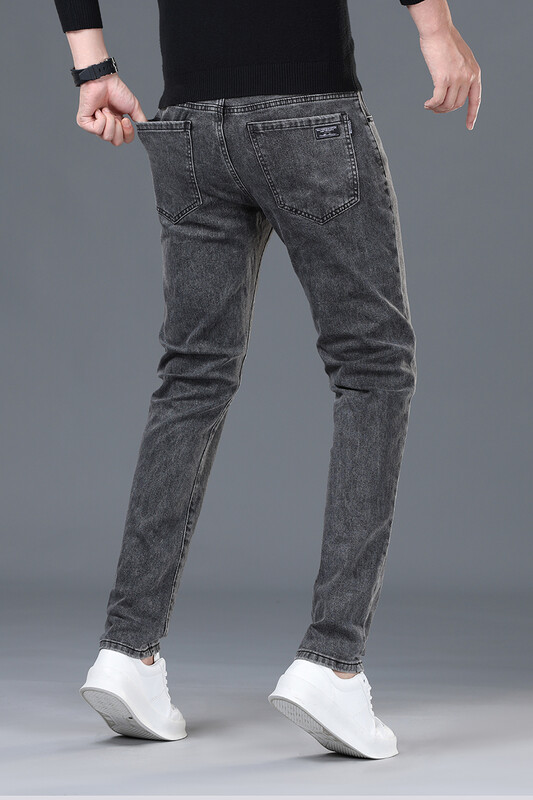 Blugi pentru bărbați noi de primăvară și vară, ediție coreeană simplificată, slim fit, cu picior drept, în formă versatilă, cu talie mijlocie, blugi pentru bărbați elastici