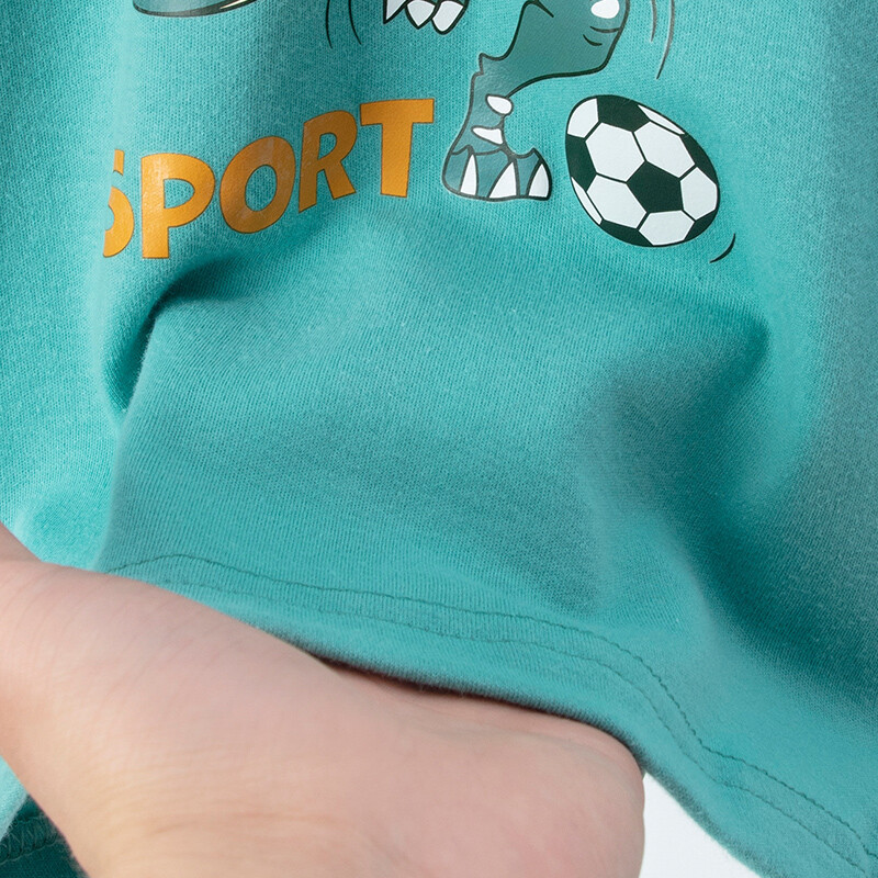 Jesensko-zimski dvodijelni pamučni set dinosaurusa s dugim rukavima za slobodno vrijeme i udoban komplet pidžama za dom