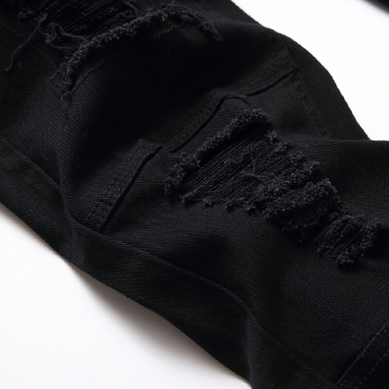 Plus Size 5XL 6XL Ανδρικά ταλαιπωρημένα Stretch Μαύρα τζιν παντελόνια Υψηλής ποιότητας Ανδρικά με τρύπες στο γόνατο Casual τζιν παντελόνι για ανδρικά