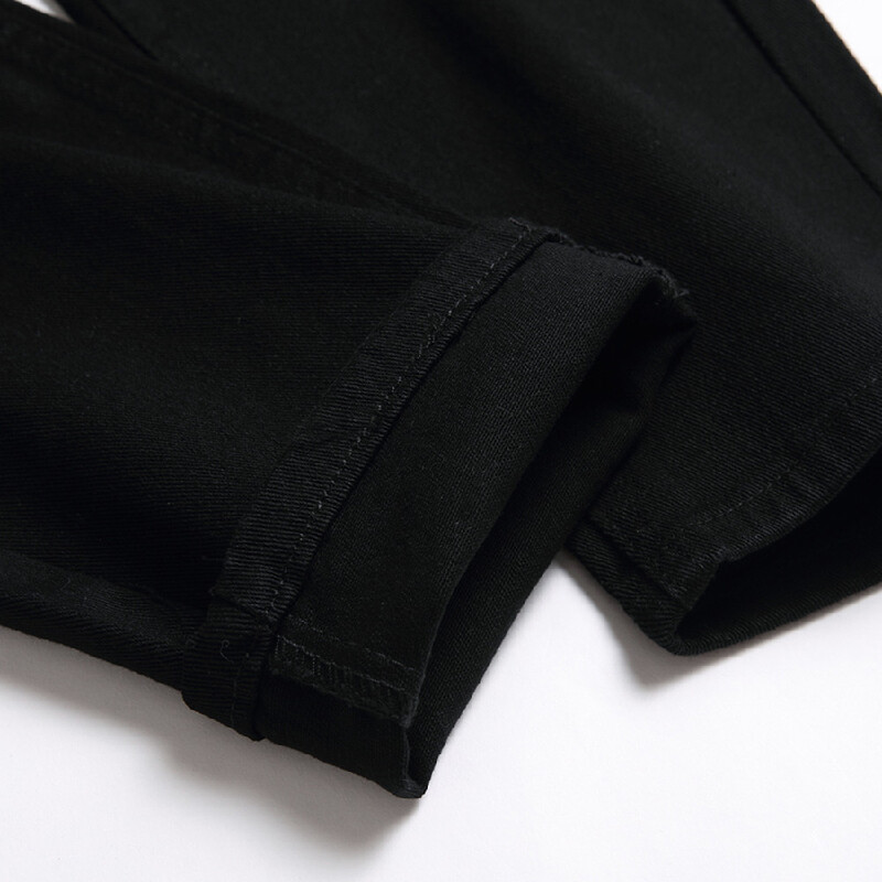 Plus Size 5XL 6XL Ανδρικά ταλαιπωρημένα Stretch Μαύρα τζιν παντελόνια Υψηλής ποιότητας Ανδρικά με τρύπες στο γόνατο Casual τζιν παντελόνι για ανδρικά