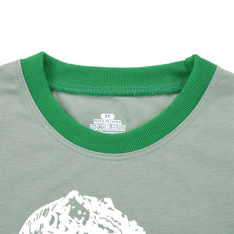 Gyerek pizsama, T-rex dinoszaurusz mintás hosszú ujjú felső és nadrág szett, kényelmes alkalmi Pj szett, fiú nappali ruha