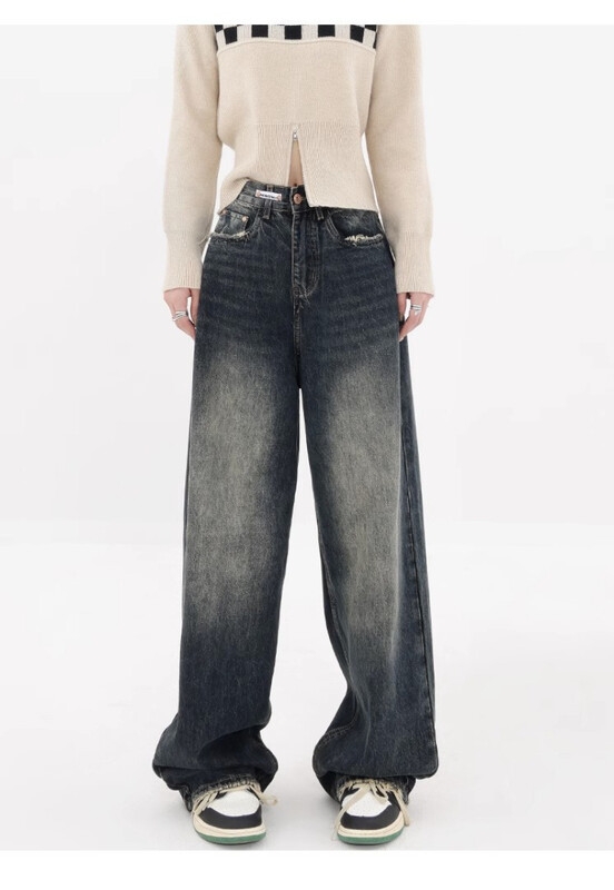 Dámske voľné džínsy Harajuku Y2K, streetwear, retro móda s vysokým pásom, voľné široké nohavice, džínsy