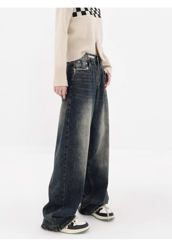 Dámske voľné džínsy Harajuku Y2K, streetwear, retro móda s vysokým pásom, voľné široké nohavice, džínsy