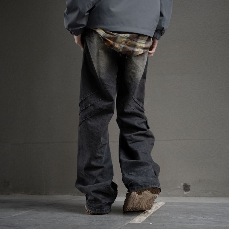 Hip hop amerikai trend retro egyenes szárú mosott farmer farmer Tavaszi és őszi főutcai pár bő, széles szárú alkalmi nadrág