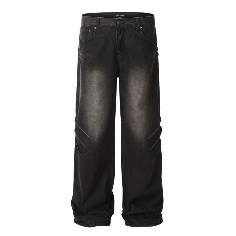 Hip hop amerikai trend retro egyenes szárú mosott farmer farmer Tavaszi és őszi főutcai pár bő, széles szárú alkalmi nadrág