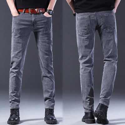 Trendi Férfi Stretch Skinny Farmer Retró mosott hópehely Slim Fit klasszikus nadrág Férfi Alkalmi utcai gördeszkás farmer nadrág