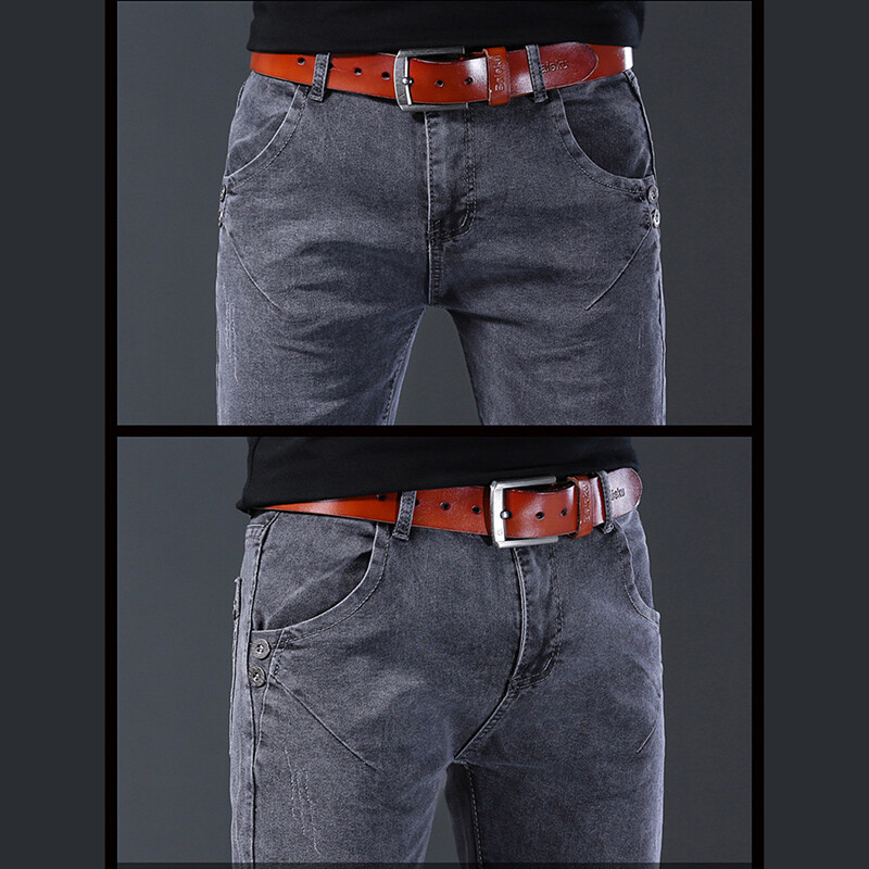 Trendi Férfi Stretch Skinny Farmer Retró mosott hópehely Slim Fit klasszikus nadrág Férfi Alkalmi utcai gördeszkás farmer nadrág