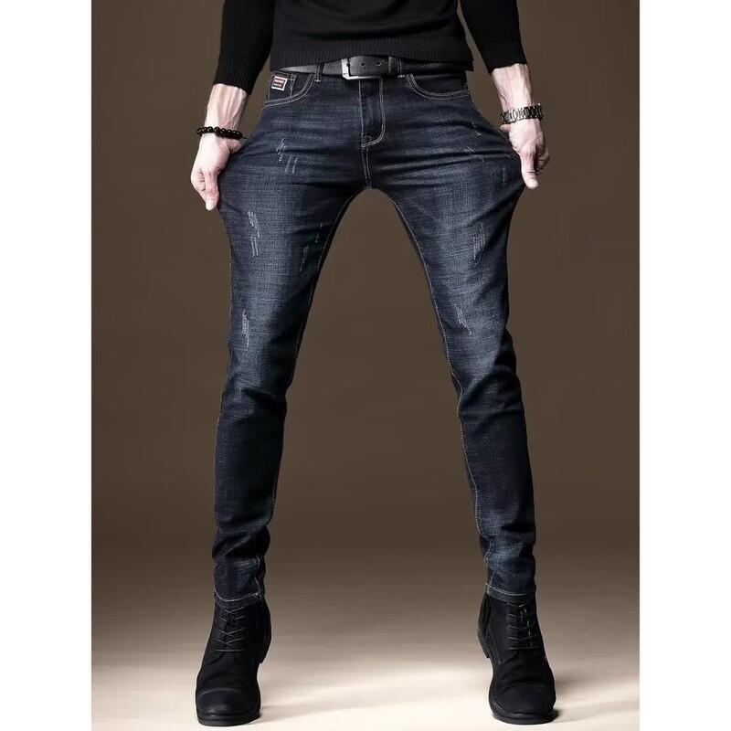 Új Férfi Luxus koreai divat Boyfriend Vintage férfi farmer őszi felsőkategóriás alkalmi ceruzanadrág farmer sztreccs vékony farmer férfi