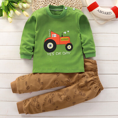 Sügisene magamisriided Pidžaamad Tüdrukutele Poistele Pikkade varrukatega Topid + Püksid Ülikonnad Mood Koduriided Beebi ja lapse magamiskostüüm