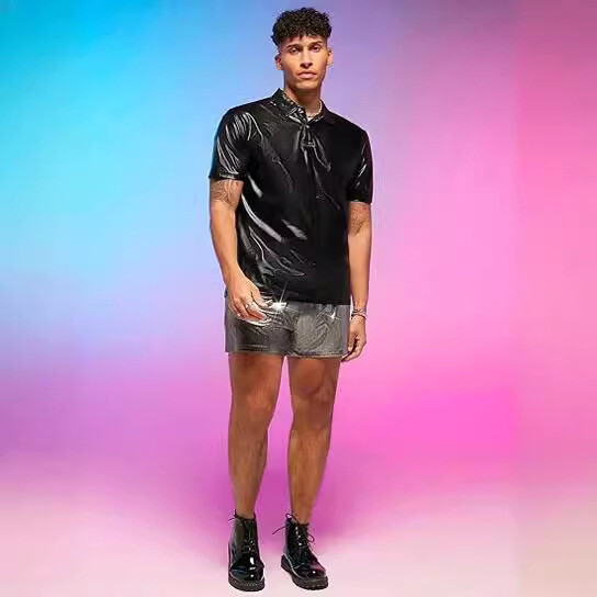 Laos uued 2024. aasta suvel populaarsed lühikesed püksid läikivad laiad vabaaja püksid