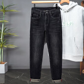 Pantaloni rupti, obișnuiți, slim, drepti, blugi, confort, ocazional, de toamnă, pantaloni de denim, clasici, slăbiti, vintage, unisex, pantaloni elastici pentru bărbați