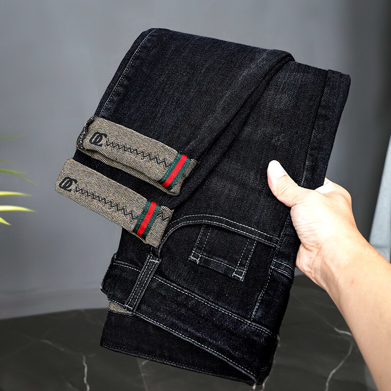 Pantaloni rupti, obișnuiți, slim, drepti, blugi, confort, ocazional, de toamnă, pantaloni de denim, clasici, slăbiti, vintage, unisex, pantaloni elastici pentru bărbați