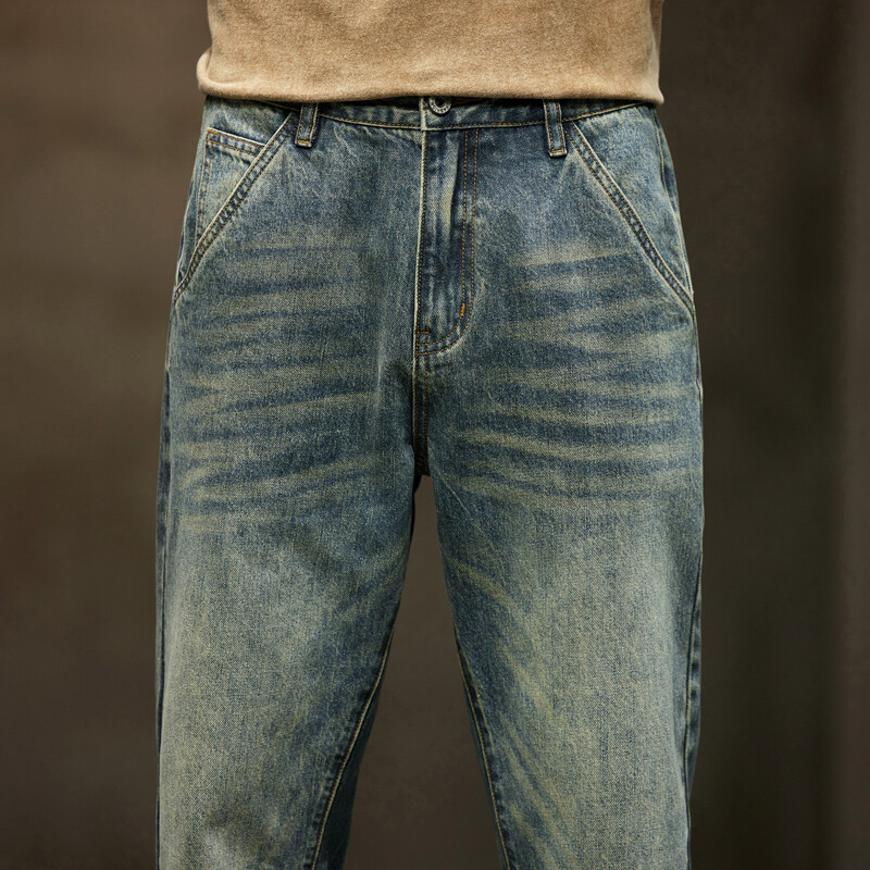 KSTUN Blugi largi Bărbați Pantaloni harem cu tăiere largi Blugi retro albaștri cu picioare largi Pantaloni din denim pentru bărbați Îmbrăcăminte pentru bărbați Îmbrăcăminte de stradă Nou Kpop