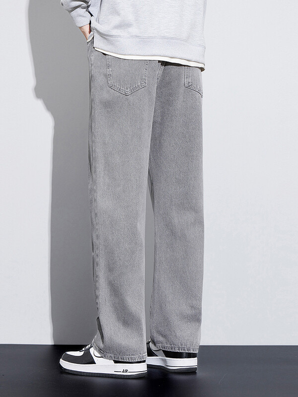 90% pamut Férfi táskás farmernadrág Új őszi téli High Street divat Rugalmas derék alkalmi nadrág Férfi egyenes, széles szárú nadrág