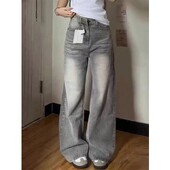 Dámske vintage džínsy Y2k, vrecovité, kórejské, módne džínsové nohavice Harajuku Kpop, streetwear nohavice, japonské, jarné džínsy v štýle 2000s