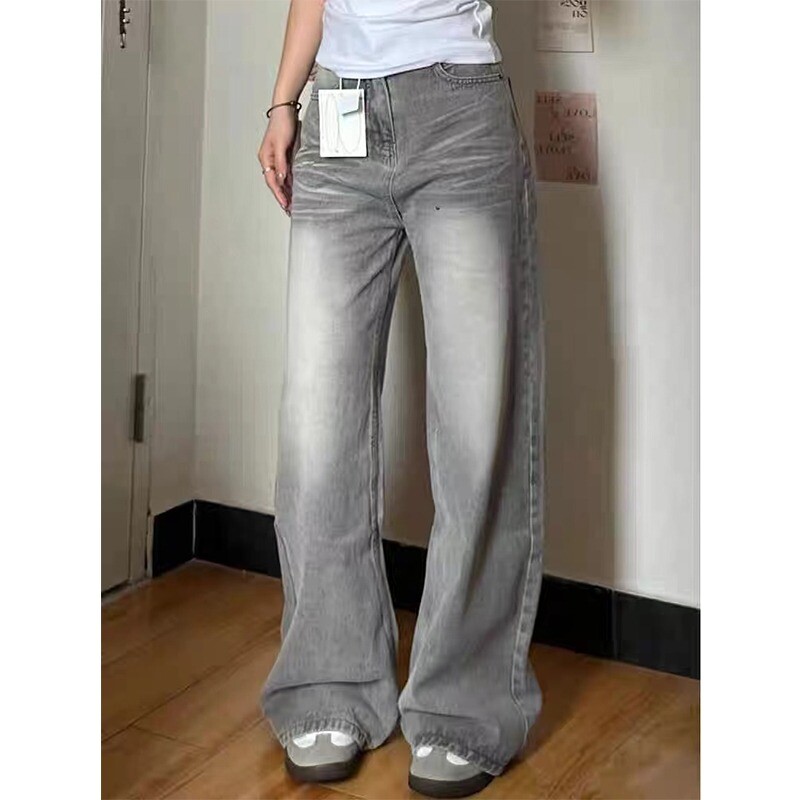 Dámske vintage džínsy Y2k, vrecovité, kórejské, módne džínsové nohavice Harajuku Kpop, streetwear nohavice, japonské, jarné džínsy v štýle 2000s