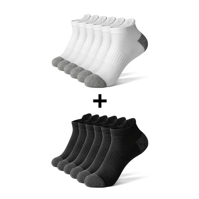 AOTOLK 6/12 pár pamut férfi és női zokni sport egyszínű férfi rövid zokni kerékpározás légáteresztő boka nyári futózokni