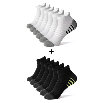 AOTOLK 6/12 pár pamut férfi és női zokni sport egyszínű férfi rövid zokni kerékpározás légáteresztő boka nyári futózokni