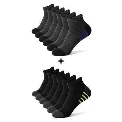 AOTOLK 6/12 pár pamut férfi és női zokni sport egyszínű férfi rövid zokni kerékpározás légáteresztő boka nyári futózokni