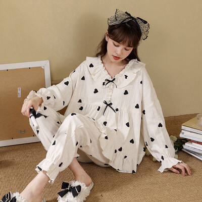 Μακρυμάνικα Σετ Πυτζάμες Γυναικείες Φθινοπωρινά Σατέν Πυτζάμες Σετ Νυχτικά Πιτζάμες Νεαρά Σετ Πιτζάμες Γυναικεία ρούχα για το σπίτι