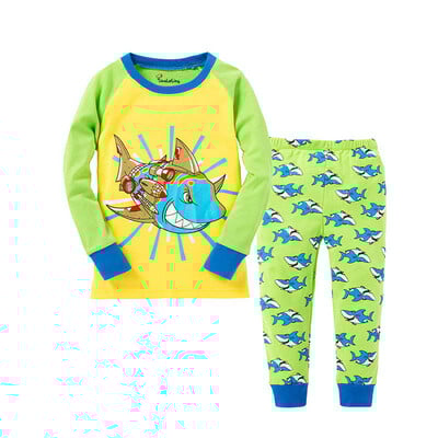 Seturi de pijamale pentru băieți 2 până la 3 4 5 6 7 8 ani, bumbac, cu mânecă lungă, pijama pentru băieți, toamnă iarnă, set de lenjerie de dormit pentru copii.