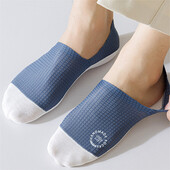 3 pár vékony férfi jégselyem varrat nélküli láthatatlan zokni papucs lélegző kockás csúszásgátló zokni férfi pamut alsó zokni nyár