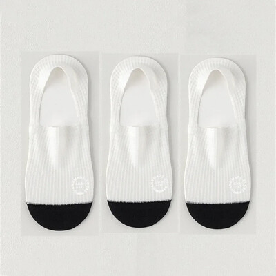 3 pár vékony férfi jégselyem varrat nélküli láthatatlan zokni papucs lélegző kockás csúszásgátló zokni férfi pamut alsó zokni nyár