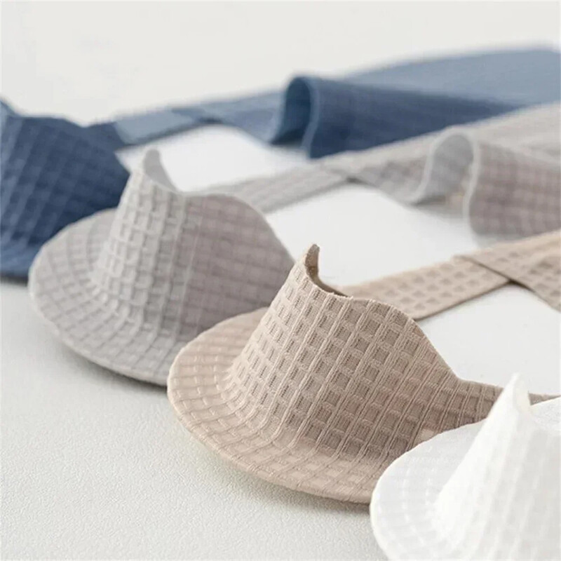 3 pár vékony férfi jégselyem varrat nélküli láthatatlan zokni papucs lélegző kockás csúszásgátló zokni férfi pamut alsó zokni nyár